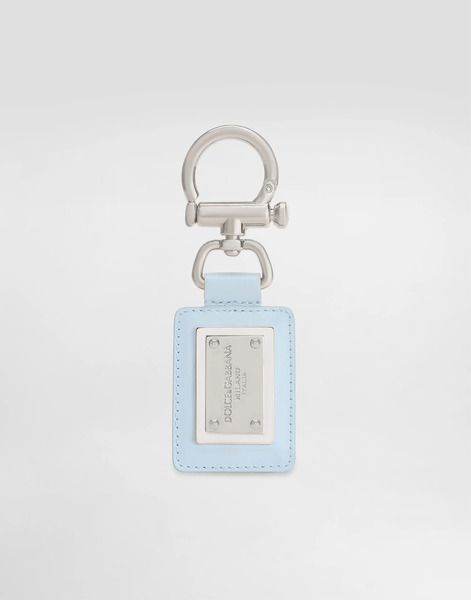  Dolce & Gabbana Smooth Calfskin Keyring - Man Azure Leather Onesize 