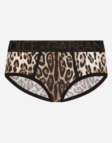  Dolce & Gabbana Two-way Stretch Jersey Brando Briefs With Leopard Print - Man Underwear And Loungewear Animal Print Cotton 3 