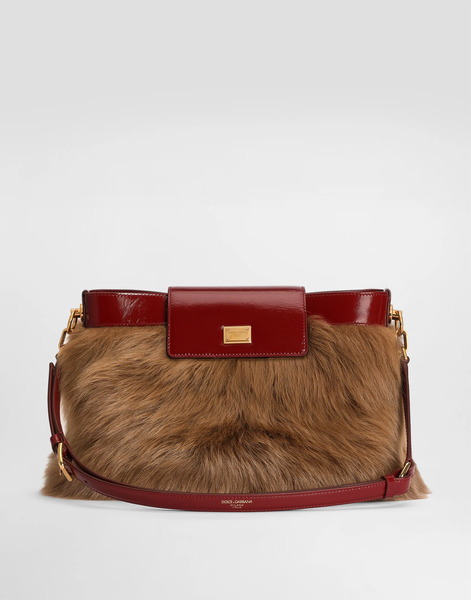  Dolce & Gabbana Vittoria Fur And Calfskin Shoulder Bag - Woman Shoulder And Crossbody Bags Multicolor Onesize 