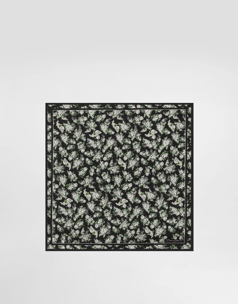  Dolce & Gabbana 50x50 Small Flower Bouquet-print Silk Twill Scarf - Woman Scarves And Silks Multicolor Onesize 
