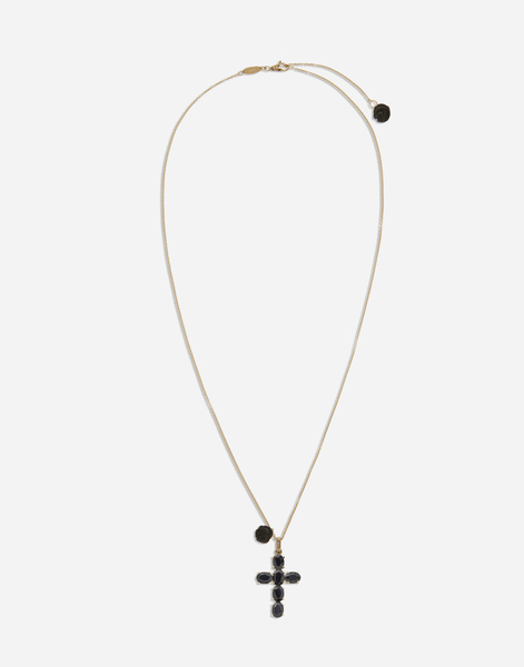  Dolce & Gabbana Yellow Gold Family Pendant With Black Sapphires - Woman Necklaces Gold Metal Onesize 