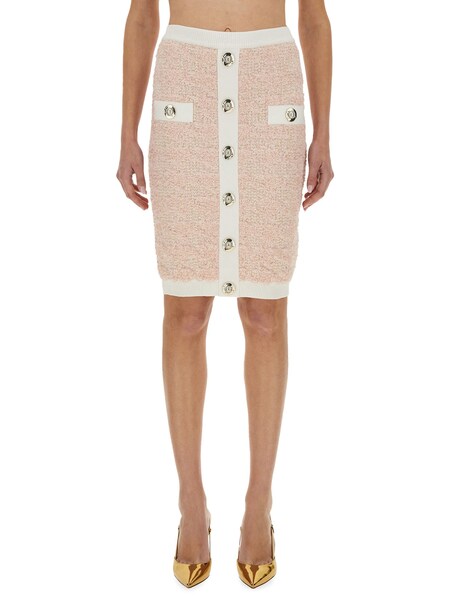  Balmain Balmain Tweed Midi Skirt 