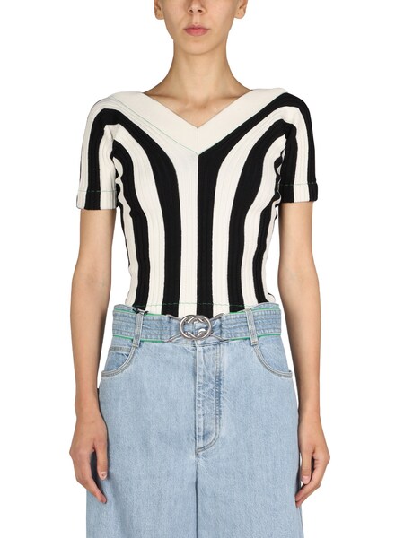  Bottega Veneta Bottega Veneta Striped Pattern Top 