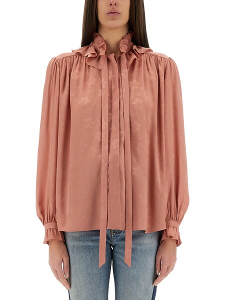  Chloé Chloé Fluid Silk Jacquard Blouse 