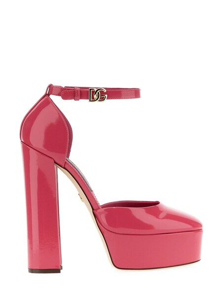  Dolce & Gabbana Dolce & Gabbana Glossy Leather Platform Pumps 