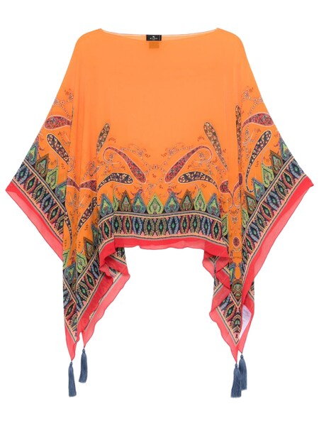  Etro Etro Poncho Top With Paisley Pattern 