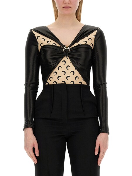  Marine Serre Marine Serre Draped Bodysuit 