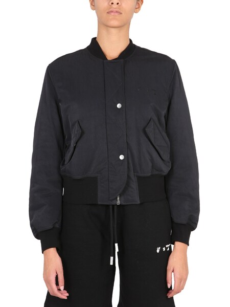 Off-white Off White Bomber Con Stampa Logo 