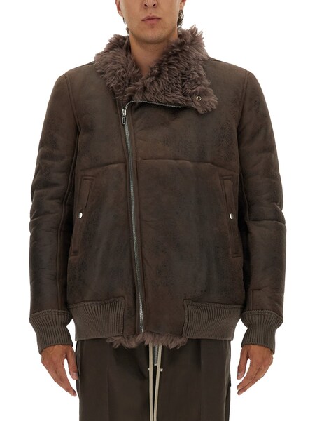  Rick Owens Rick Owens Leather Bomber Jacket 