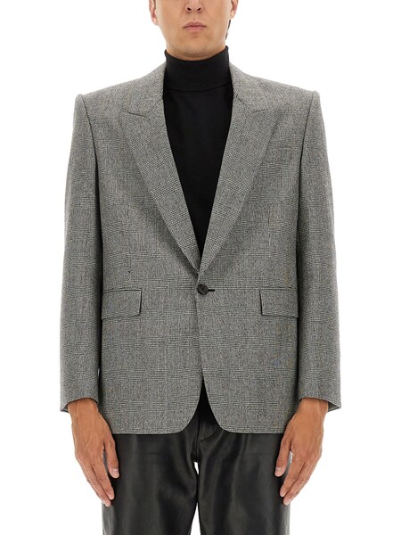  Saint Laurent Saint Laurent Single Breasted Wool Flannel Jacket 