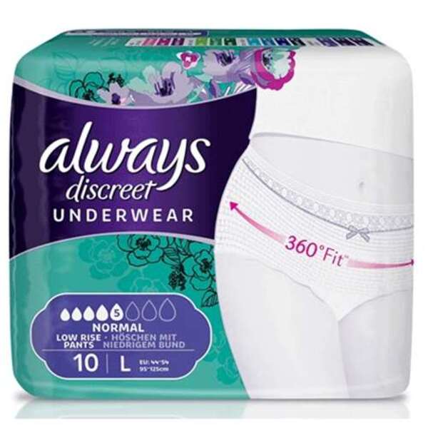  Always Discreet Incontinence Pants Normal Large 10 