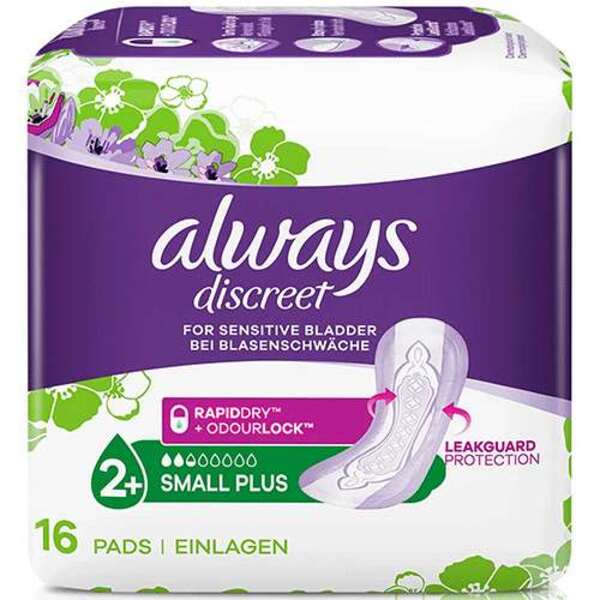  Always Discreet Incontinence Small Plus Pads 16 