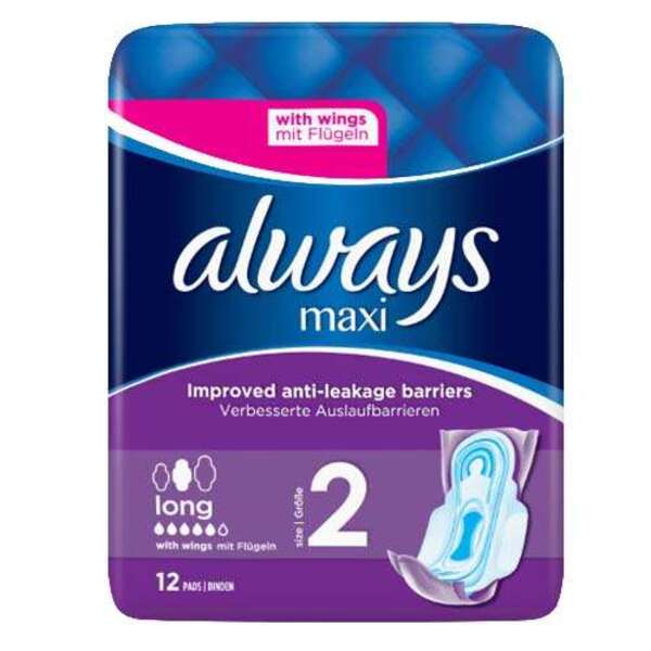  Always Maxi Pads With Wings 12 