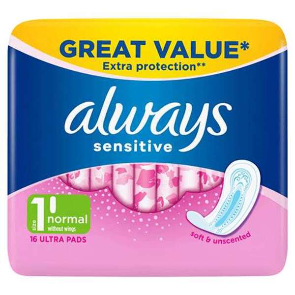  Always Sensitive Normal Ultra Towels 16 