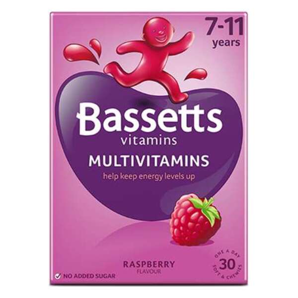  Bassetts Multivitamins 7-11 Years Raspberry Soft Chewies 30 
