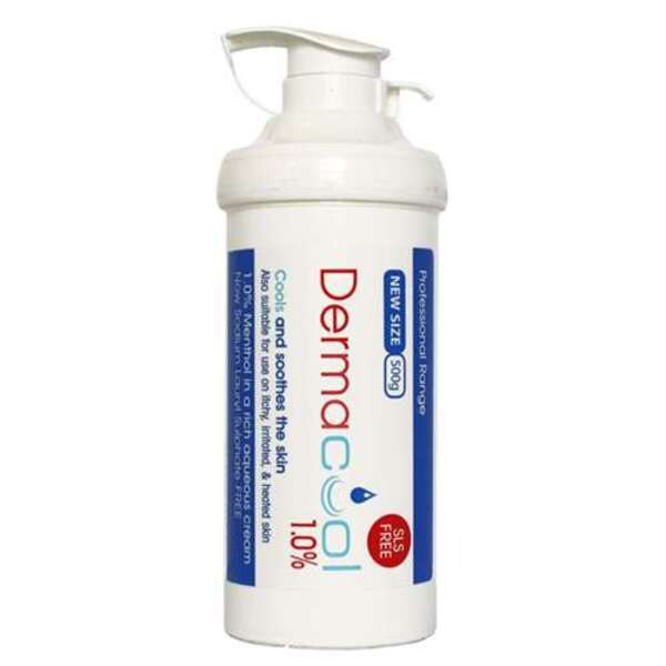  Dermacool 1% Menthol In Aqueous Cream Pump Dispenser 500g 