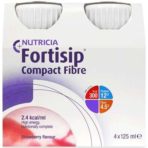  Fortisip Compact Fibre Strawberry 4x125ml 