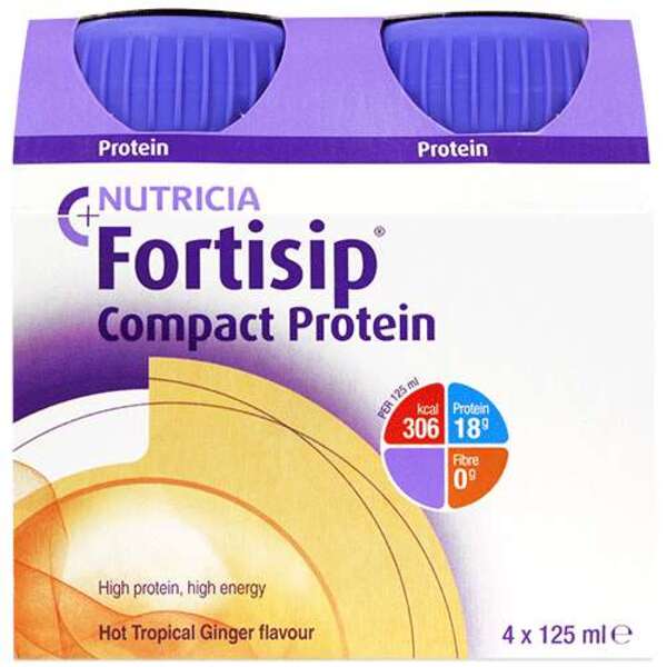  Fortisip Compact Protein Hot Tropical Ginger 4x125ml 