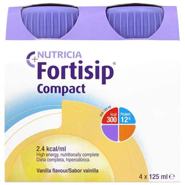  Fortisip Compact Vanilla Sabor Vanilla 4x125ml 