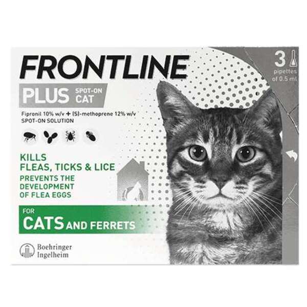  Frontline Plus Spot On Cats 3 Pipettes 