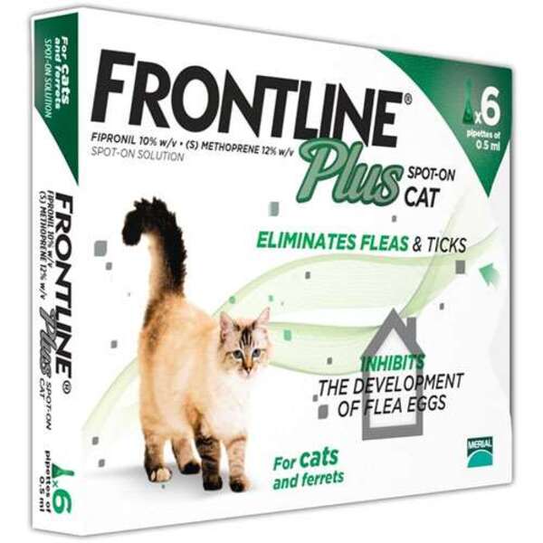  Frontline Plus Spot On For Cats And Ferrets 6 Pipettes 