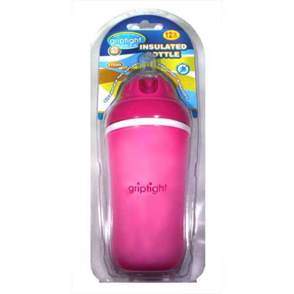  Griptight Insulated Straw Bottle Pink 12 Months + 