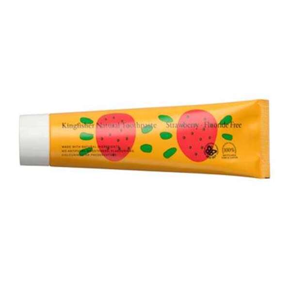  Kingfisher Strawberry Flavour Fluoride Free Natural Toothpaste 100ml 