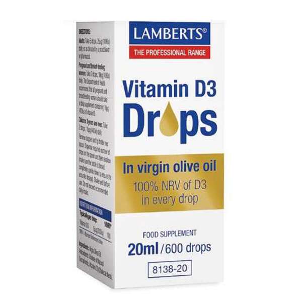  Lamberts Vitamin D3 Drops 20ml/600 Drops 