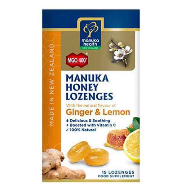  Manuka Honey Lozenges Ginger & Lemon + Vitamin C 