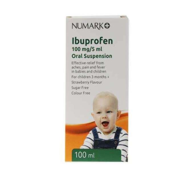  Ibuprofen Suspension 100mg/5ml 100ml Strawberry 