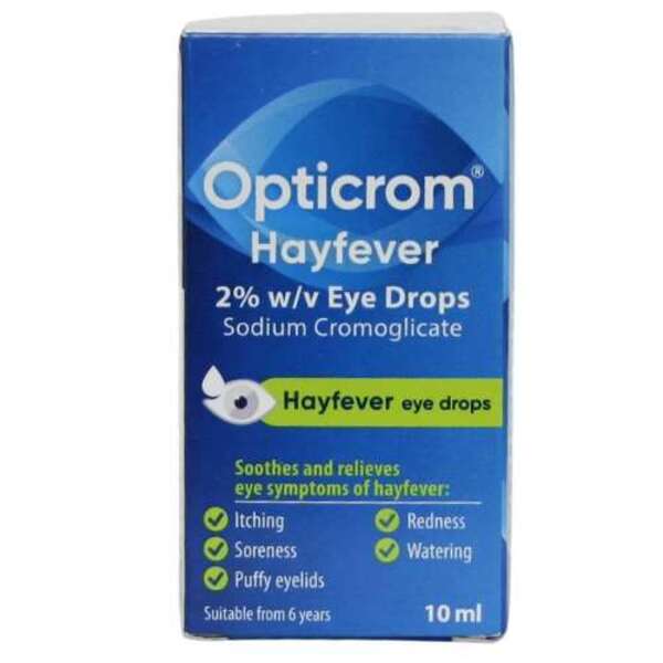  Opticrom Hayfever 2% W/v Eye Drops 10ml 