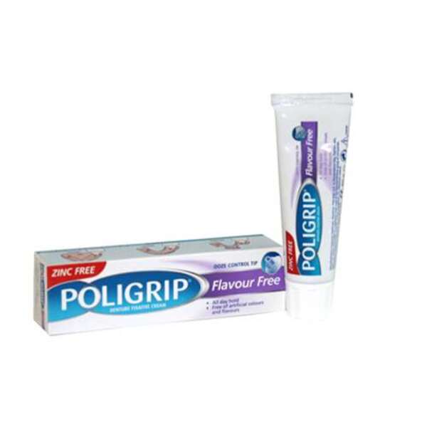  Poligrip Flavour Free Denture Fixative Cream 40g 