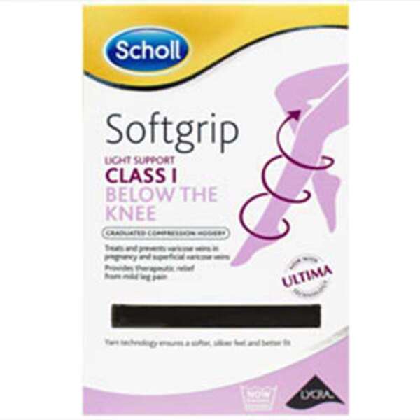  Scholl Softgrip Class 1 Knee Length Black Small 