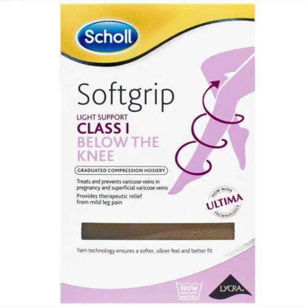  Scholl Softgrip Class 1 Knee Length Natural Small 