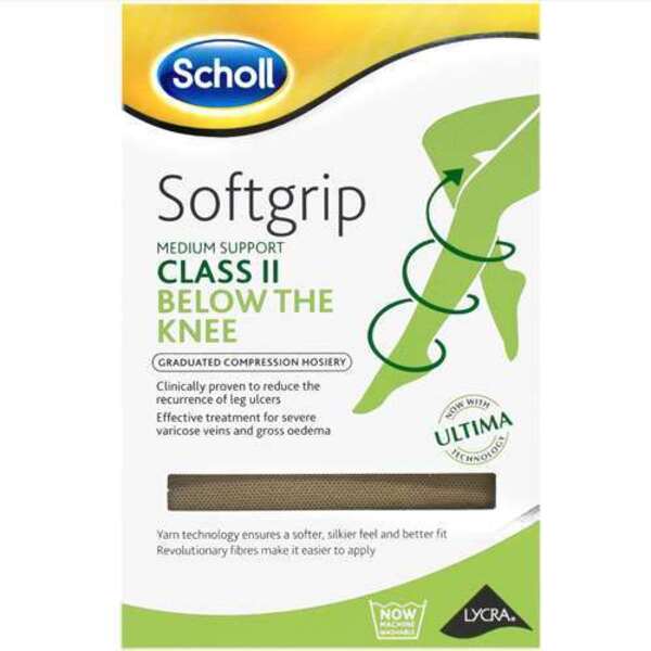  Scholl Softgrip Class 2 Knee Length Open Toe Natural Xlarge 