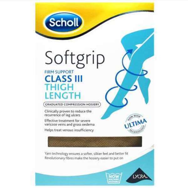  Scholl Softgrip Class 3 Thigh Length (o/t) Natural Medium 