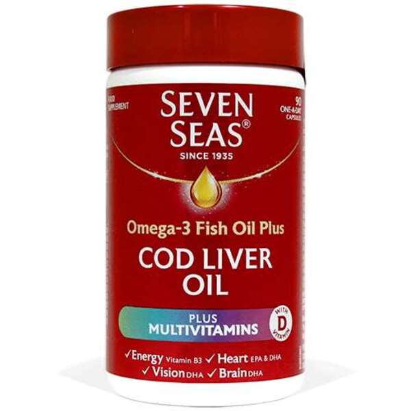  Seven Seas Cod Liver Oil Plus Multivitamins One A Day Capsules 90 