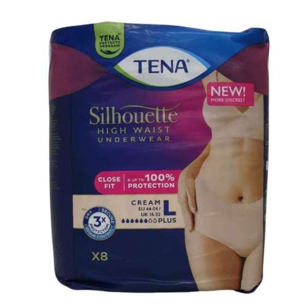  Tena Silhouette High Waist Underwear Cream Large 8 