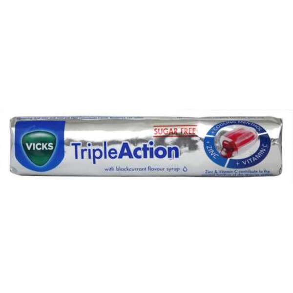  Vicks Tripleaction Lozenges Blackcurrant 12 