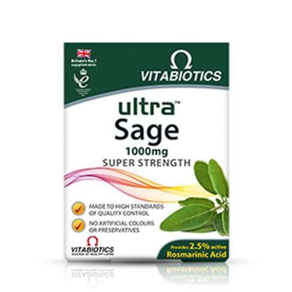  Vitabiotics Ultra Sage Super Strength 1000mg Extract 30 Tablets 