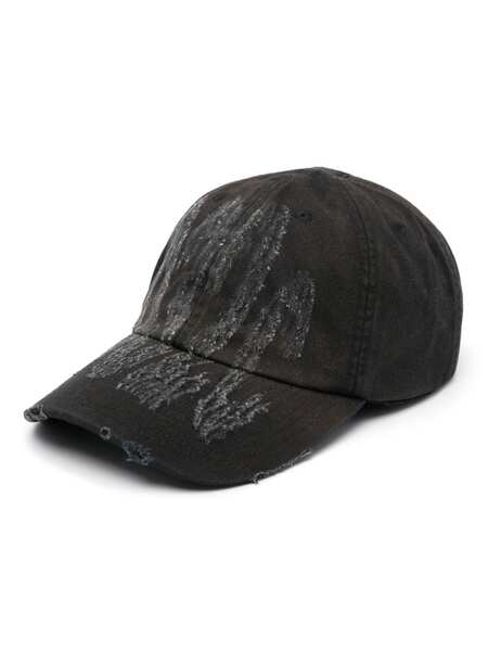  032c Crisis Distressed-logo Cap - Black 