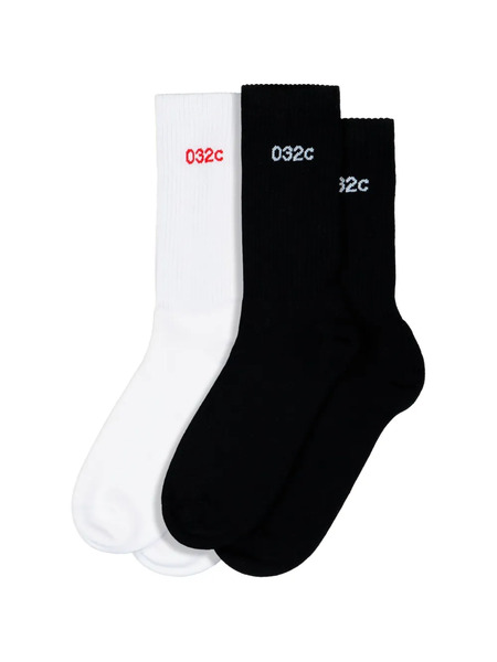  032c Lettering Two-pack Socks Set (set Of Two) - Black 
