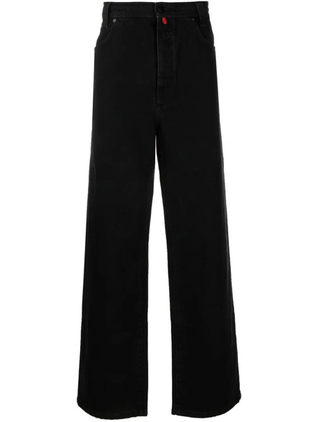  032c Logo-patch Straight-leg Jeans - Black 