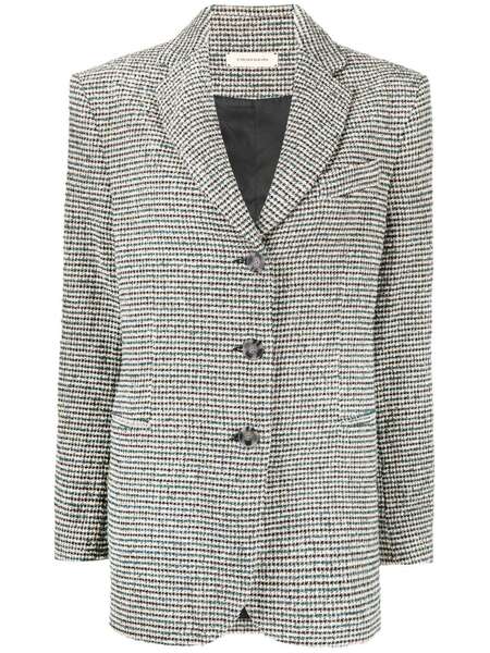  0711 Houndstooth Single-breasted Blazer - Multicolour 