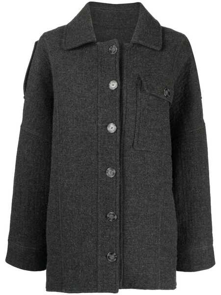  0711 Oversized Wool-blend Shirt Jacket - Grey 