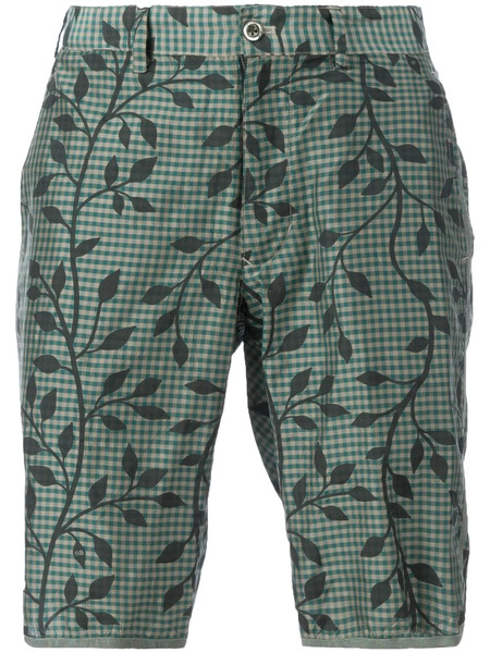  08sircus Gingham And Floral Print Shorts - Green 