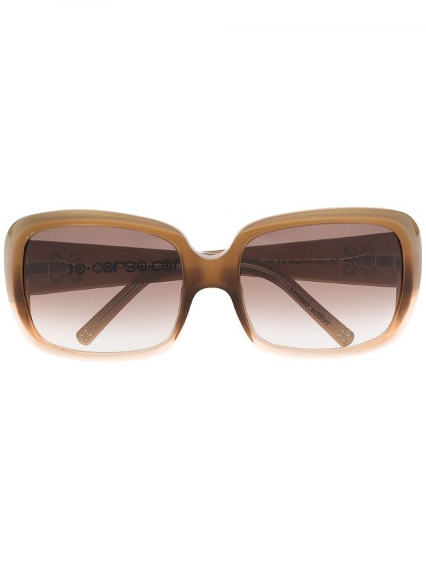  10 Corso Como Gea Rectangular Frame Sunglasses - Neutrals 