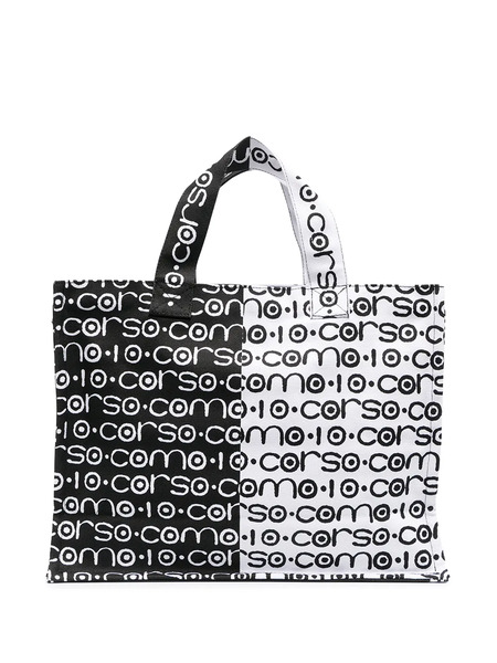  10 Corso Como Two-tone Logo Canvas Bag - White 