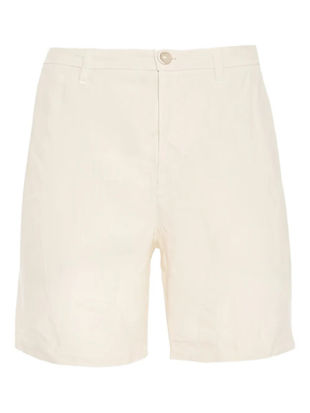  120% Lino Button-fastening Bermuda Shorts - Neutrals 