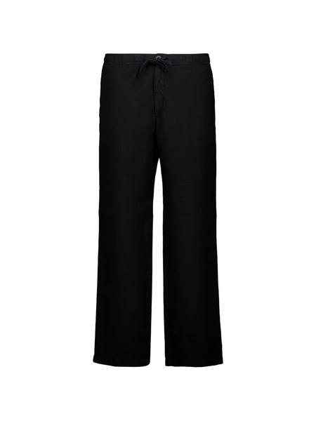  120% Lino Drawstring Trousers - Black 